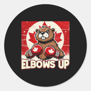 Elbows Up Canada Canadian Counter Tariffs Beaver B Classic Round Sticker