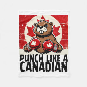 Elbows Up Canada Canadian Counter Tariffs Beaver B Fleece Blanket