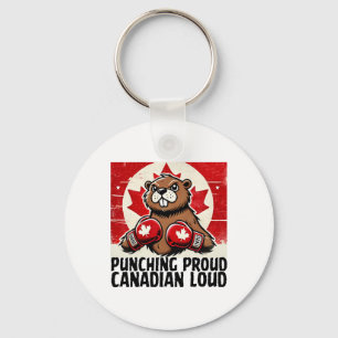 Elbows Up Canada Canadian Counter Tariffs Beaver B Key Ring