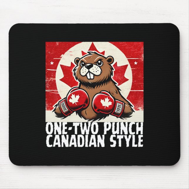 Elbows Up Canada Canadian Counter Tariffs Beaver B Mouse Mat (Front)