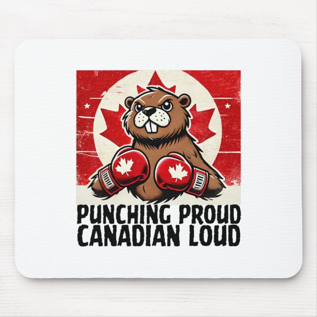 Elbows Up Canada Canadian Counter Tariffs Beaver B Mouse Mat (Front)
