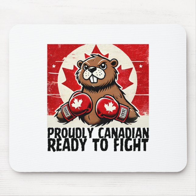 Elbows Up Canada Canadian Counter Tariffs Beaver B Mouse Mat (Front)