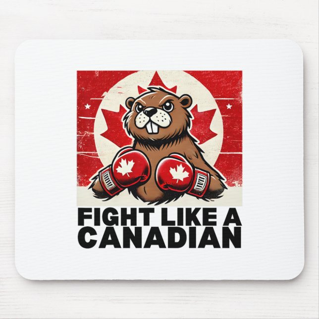 Elbows Up Canada Canadian Counter Tariffs Beaver B Mouse Mat (Front)