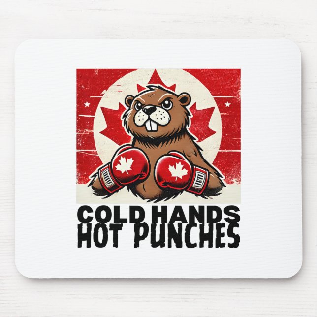 Elbows Up Canada Canadian Counter Tariffs Beaver B Mouse Mat (Front)