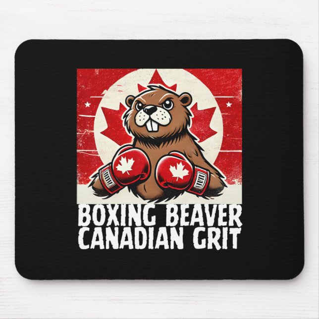 Elbows Up Canada Canadian Counter Tariffs Beaver B Mouse Mat (Front)