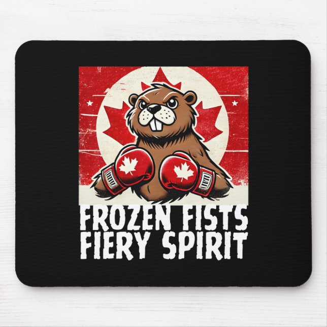 Elbows Up Canada Canadian Counter Tariffs Beaver B Mouse Mat (Front)