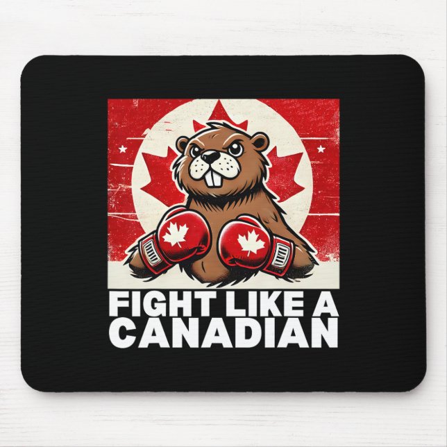 Elbows Up Canada Canadian Counter Tariffs Beaver B Mouse Mat (Front)