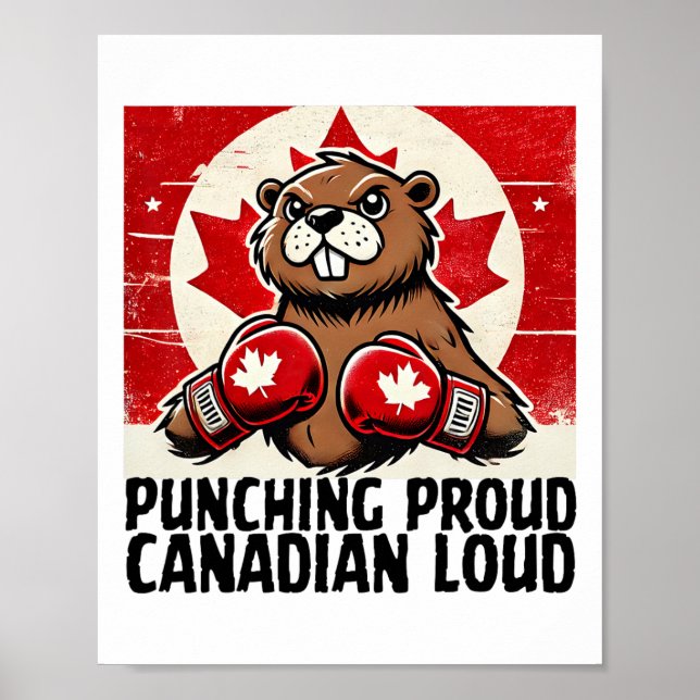 Elbows Up Canada Canadian Counter Tariffs Beaver B Poster (Front)