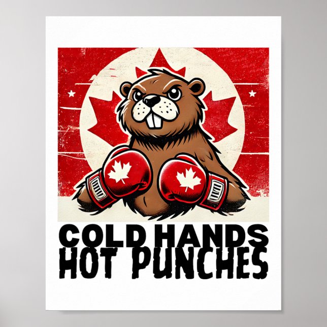 Elbows Up Canada Canadian Counter Tariffs Beaver B Poster (Front)