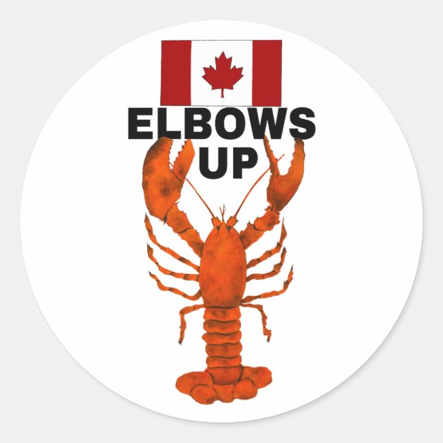 Elbows Up, Canada Classic Round Sticker (Front)