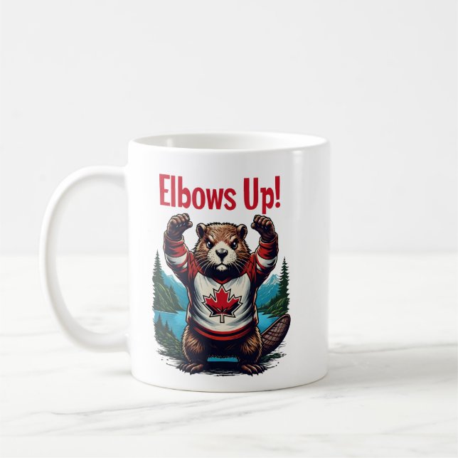 Elbows Up Canada Coffee Mug (Left)