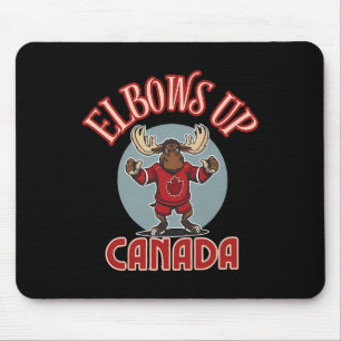 Elbows Up Canada Defiant Moose Canada Hockey Jerse Mouse Mat