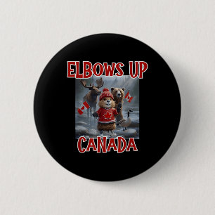 Elbows Up Canada Est 1867 Proud Canadian Strong Ca 6 Cm Round Badge
