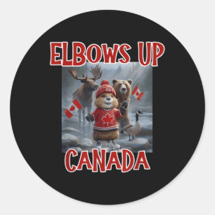 Elbows Up Canada Est 1867 Proud Canadian Strong Ca Classic Round Sticker