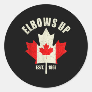 Elbows Up Canada Est 1867 Proud Canadian Strong Ca Classic Round Sticker
