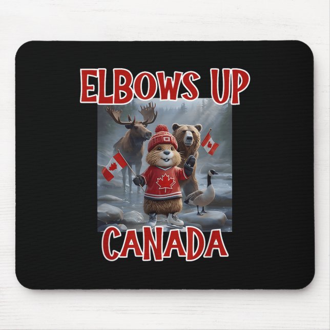 Elbows Up Canada Est 1867 Proud Canadian Strong Ca Mouse Mat (Front)