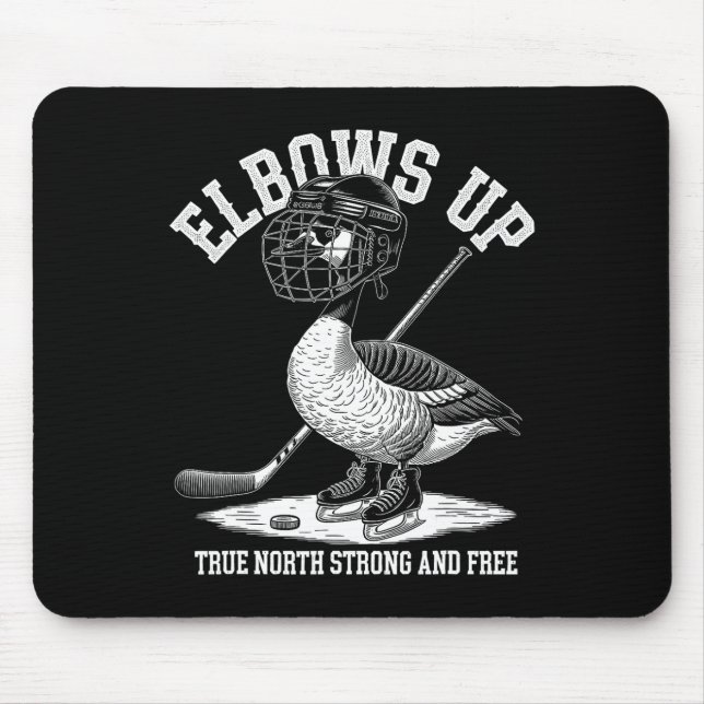 Elbows Up Canada Funny Hockey  Mouse Mat (Front)