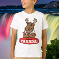 Elbows Up Canada! Funny Moose Holding Flag Kids'