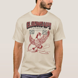 Elbows UP! Canada Goose Canadian Hockey Culture T-Shirt
