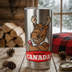 Elbows Up Canada! Moose with Flag Thermal Tumbler