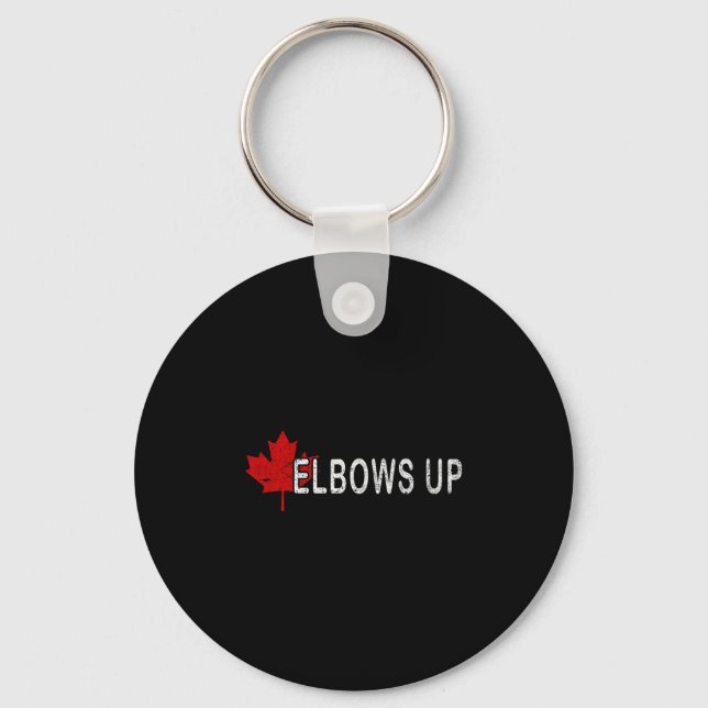 Elbows Up Canada,never 51 Canada Flag Funny Men Wo Key Ring (Front)