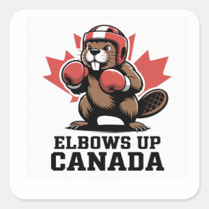 Elbows Up Canada Proud Square Sticker