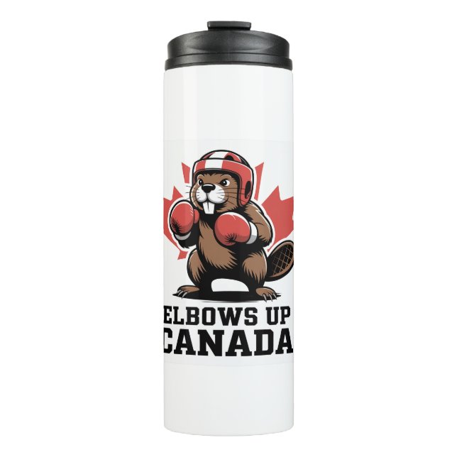 Elbows Up Canada | Quirky Canadian Pride Gift Thermal Tumbler (Front)