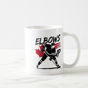 Elbows Up Canada True North Strong Free Hockey Lov Coffee Mug