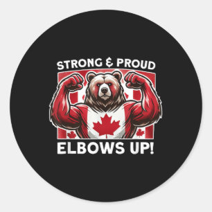Elbows Up Canada True North Strong Powerfull State Classic Round Sticker