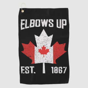 Elbows Up Canada True North Strong Proud Canadian Golf Towel