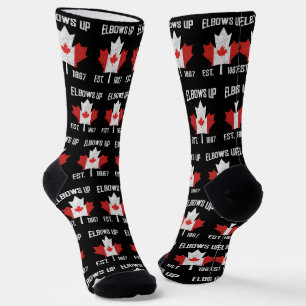 Elbows Up Canada True North Strong Proud Canadian Socks