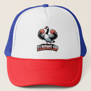 Elbows Up - Canadian Goose with Gloves Trucker Hat