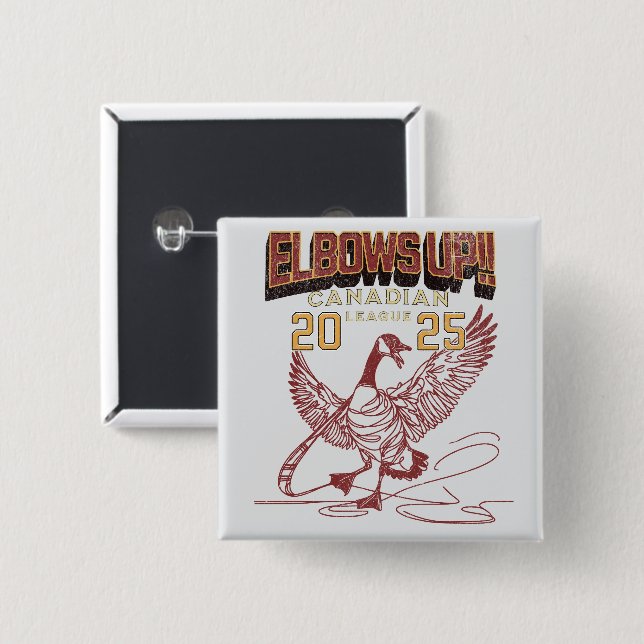 Elbows UP! Canadian League Canada Geese 15 Cm Square Badge (Front & Back)