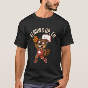 Elbows Up Eh Beaver BasketBall TShirt Funny Canada