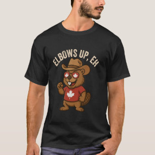 Elbows Up Eh Beaver Cowboy Hat TShirt Funny Canada