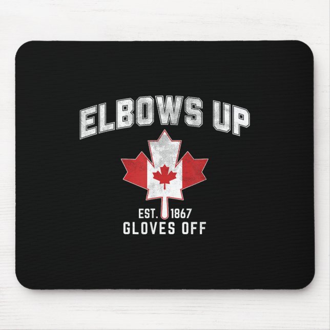 Elbows Up Est 1867 Canadian Maple Leaf Canada  Mouse Mat (Front)