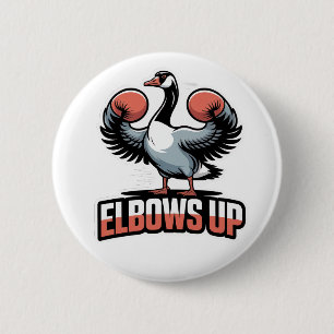 Elbows Up – Fighting Canadian Goose 6 Cm Round Badge