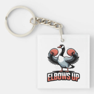 Elbows Up – Fighting Canadian Goose Key Ring