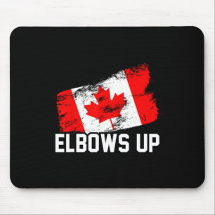 Elbows Up Funny Canadian Hockey Maple Leaf Pride S Mouse Mat
