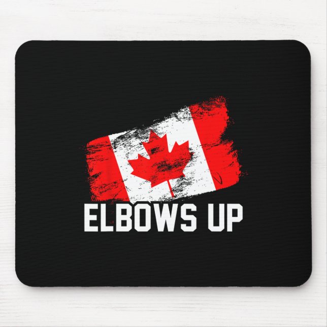 Elbows Up Funny Canadian Hockey Maple Leaf Pride S Mouse Mat (Front)