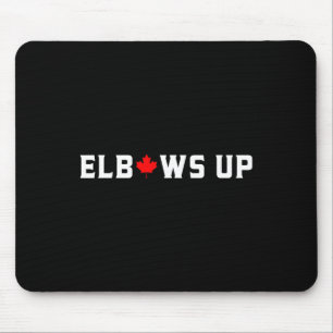Elbows Up Funny Canadian Hockey Maple Leaf Pride S Mouse Mat