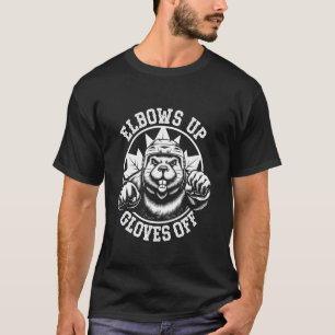 Elbows Up Funny Hockey Canada Beaver T-Shirt
