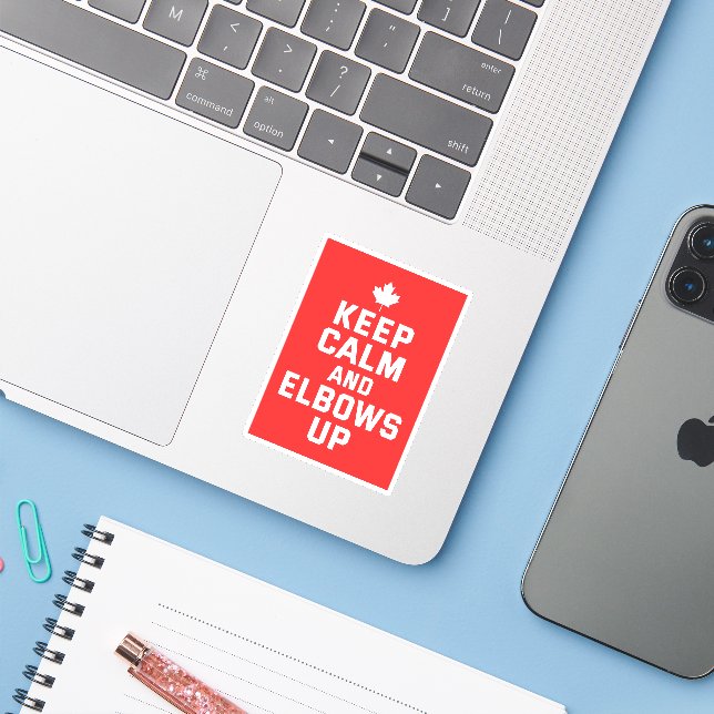 Elbows Up Keep Calm - Proud Canadian (Laptop w/ iPhone)