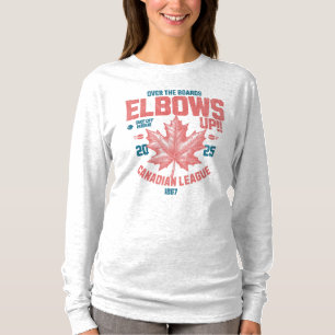 Elbows UP! Over the Boards Canadian League Hockey T-Shirt
