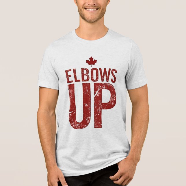 Elbows Up – Stand Strong for Canada Tri-Blend Shirt (Front)