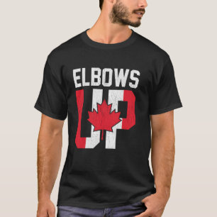Elbows Up u2013 Canadian Flag Statement Design T-Shirt