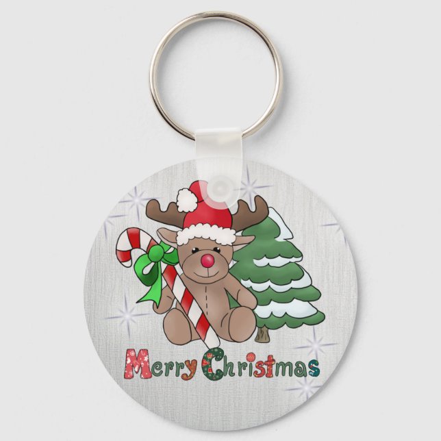 Elch mit Zuckerstange Key Ring (Front)