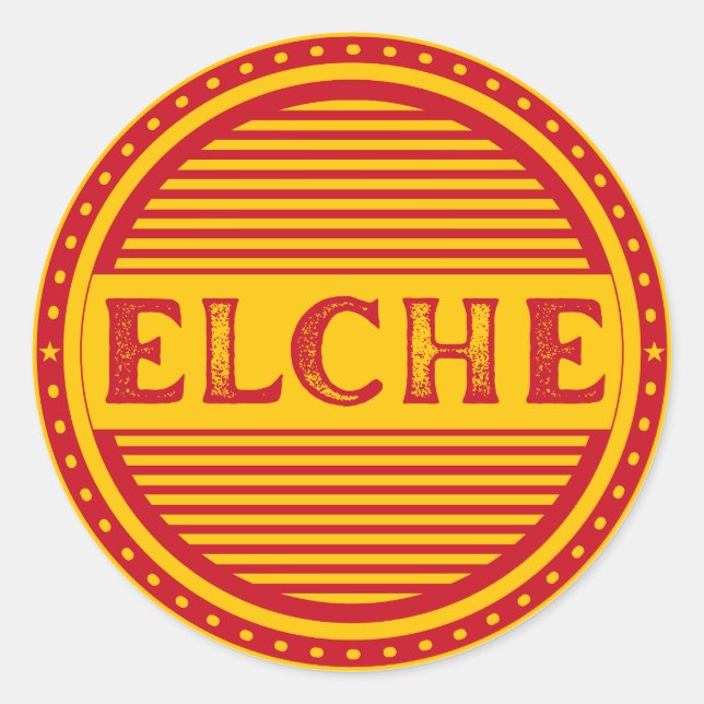 Elche City Pride Emblem – Spanish Identity Classic Round Sticker (Front)