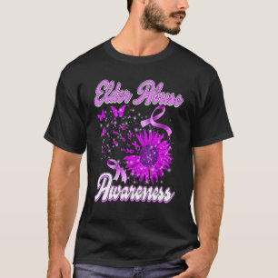 Elder Abuse Awareness Eldery Abuse Purple Ribbon P T-Shirt