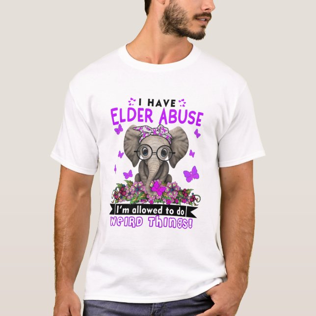 Elder Abuse Awareness Month Ribbon Gifts T-Shirt (Front)